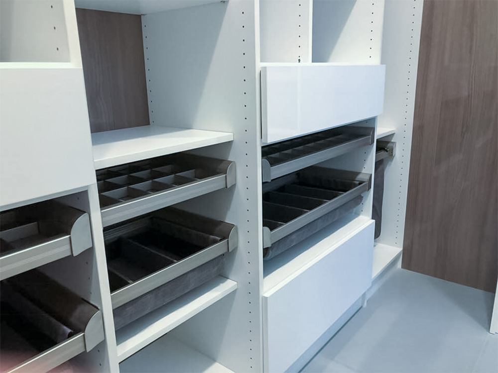 When we customize a cabinet and/or storage design for you, we consider your space, your style, and your budget. We offer a wide range of quality options so we can satisfy each of our customer’s unique needs.